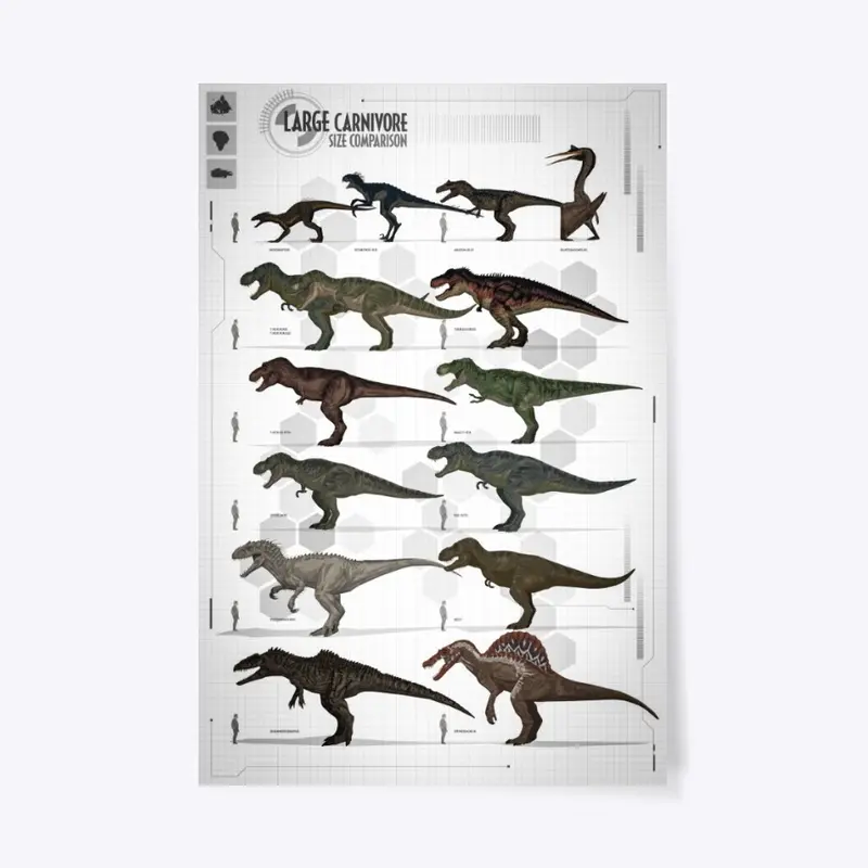 Large Carnivore Dinosaurs Poster