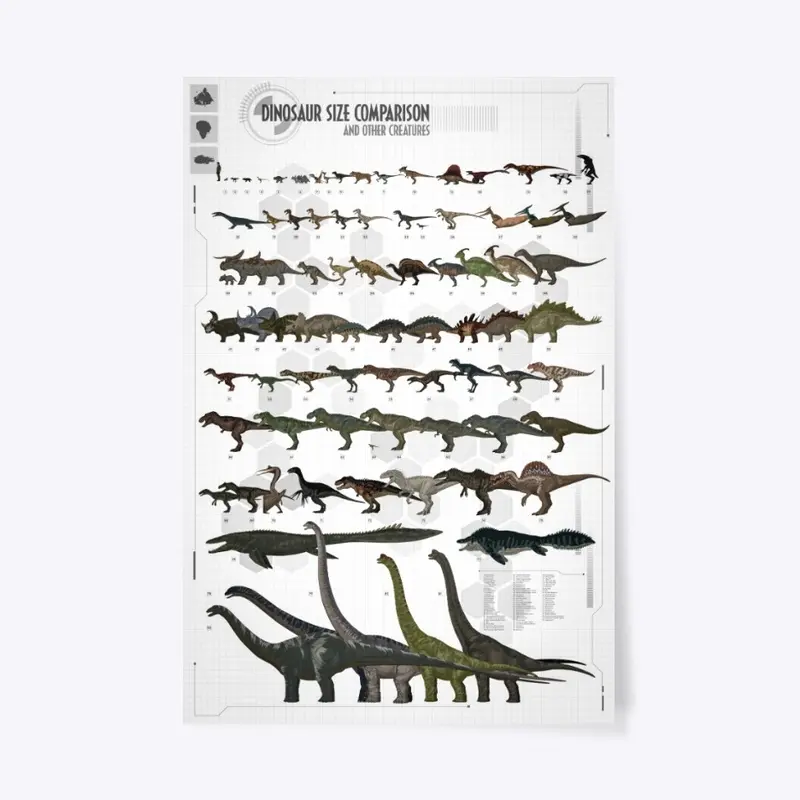 NEW Dinosaur Size Comparison Poster 2023